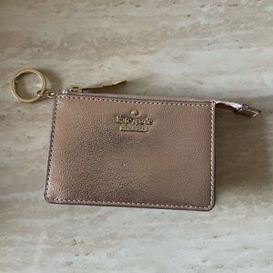 Kate Spade | Zippered Card Holder with Key Ring, rose gold